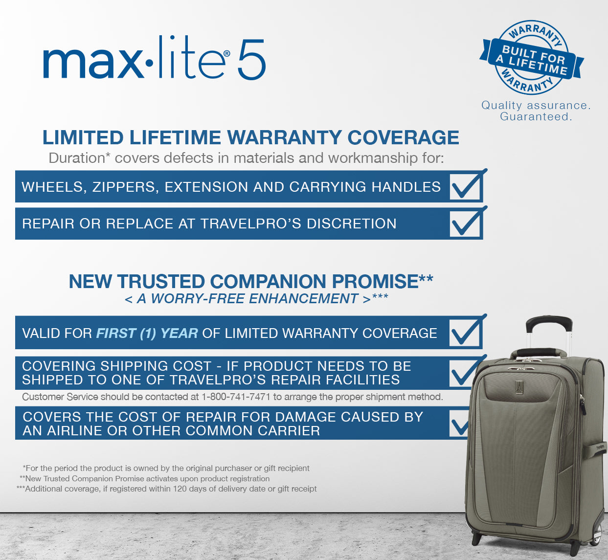 Max lite lifetime warranty