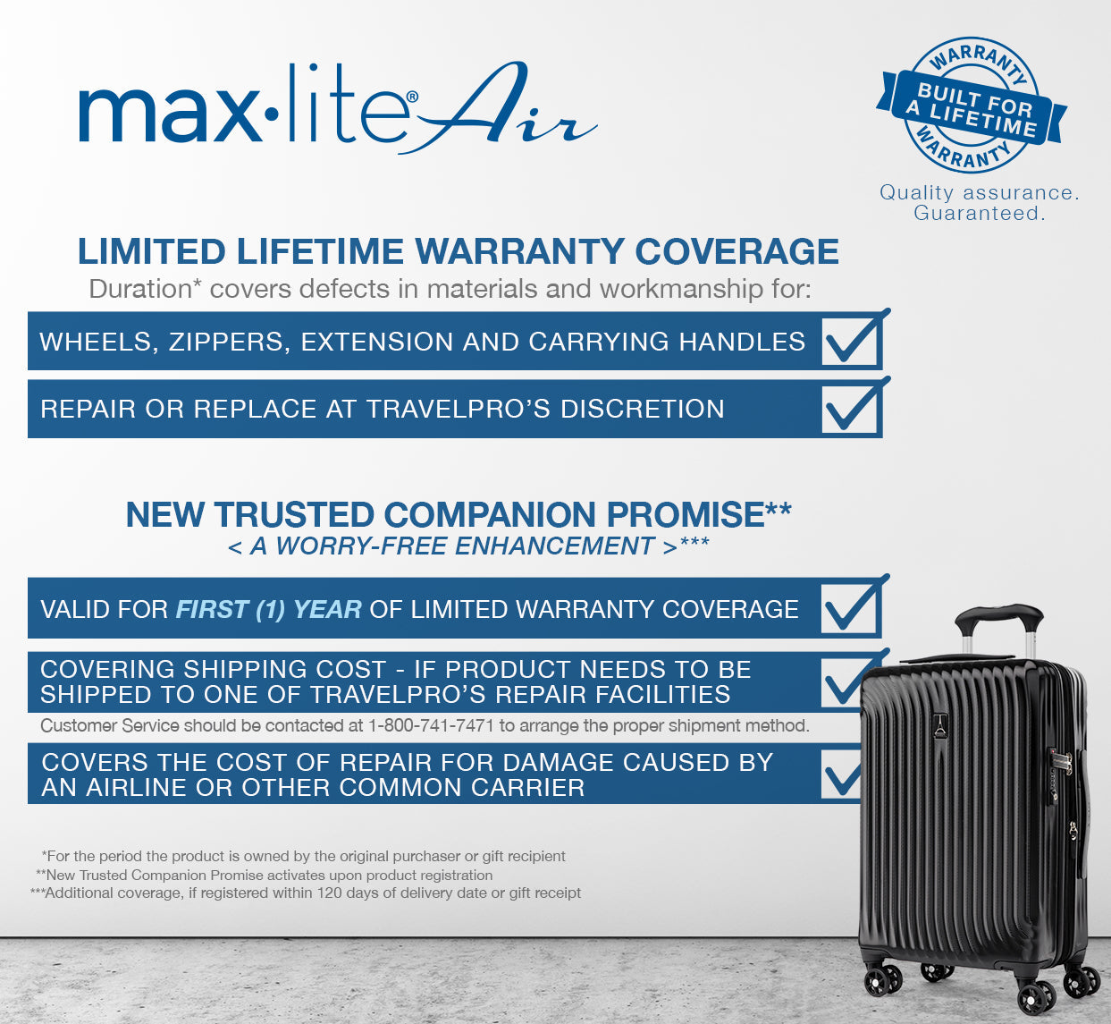 Max lite lifetime warranty